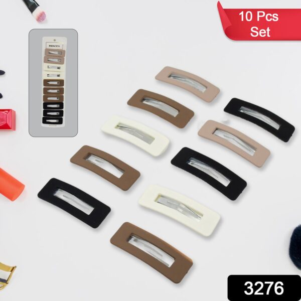 Miss Beauty 10pcs Cute Matte Multicolour & Design Hair Clip Set - Image 2