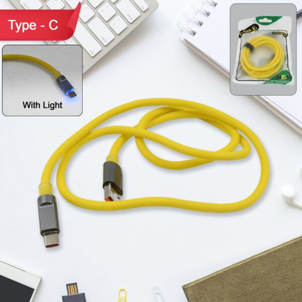Type C data cable Fast Charging With Light (1 Mtr. / 1 Pc) - Image 2