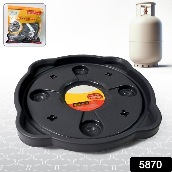 Multipurpose Use, Gas Cylinder Trolley Movable Stand with Wheels, Gas Cylinder Stand, Water Jug Stand, Flower Pot Stand, Oil Tin - Image 2
