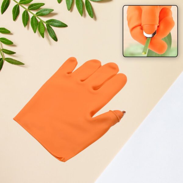 Gloves Silicone Thumb Knife Finger Protector Gears Cutting Vegetable Harvesting Knife Pinching Plant Blade Scissors Garden Gloves, Right-Handed Gloves (1Pc) - Image 4