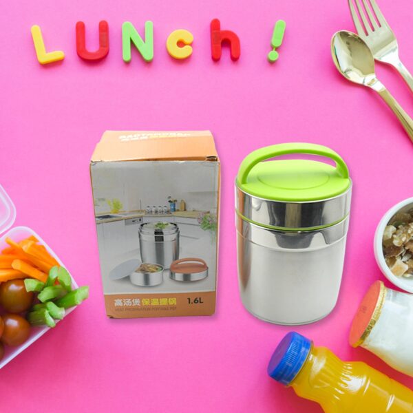 LEAK-PROOF THERMOS FLASK FOR HOT FOOD, WARM SOUP CUP, VACUUM INSULATED LUNCH BOX, FOOD BOX FOR THERMAL CONTAINER FOR FOOD STAINLESS STEEL (1.6 L) - Image 6