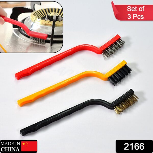 3-Piece Mini Wire Brush Set: Tackle Tough Cleaning Jobs (Multi-Material) - Image 2