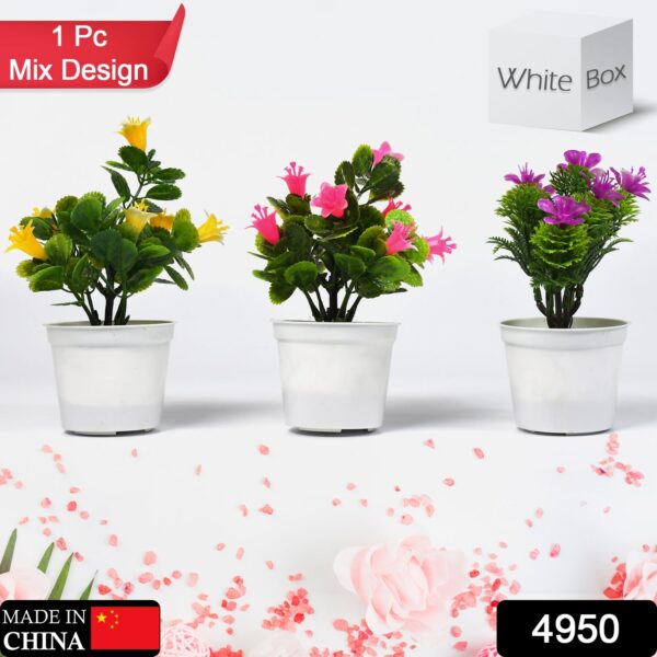Flower Pot Artificial Decoration Plant | Natural Look & Plastic Material For Home , Hotels , Office & Multiuse Pot - Image 2