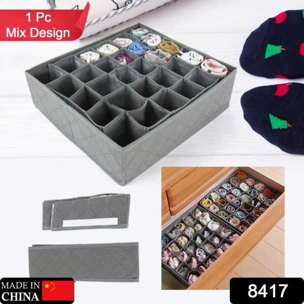 Folding Removable Tie Necktie Sock,Handkerchiefs, Ties, Belts and Underwear Storage Boxes, Easy Assemble Lightweight Folding for Home Daily Use (1 Pc Mix Design) - Image 2