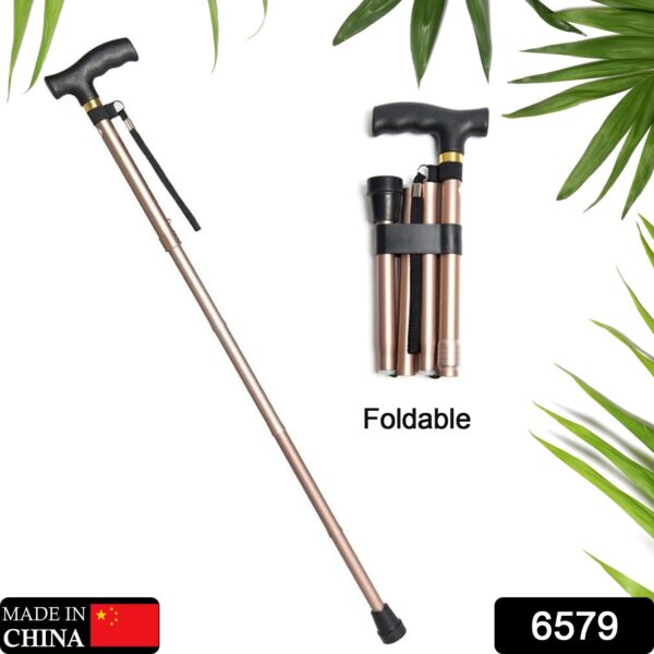 Foldable Walking Cane for Men, Women - Fold-up, Collapsible, Lightweight, Adjustable, Portable Hand Walking Stick - Balancing Mobility Aid - Sleek, Comfortable T Handles - Image 2