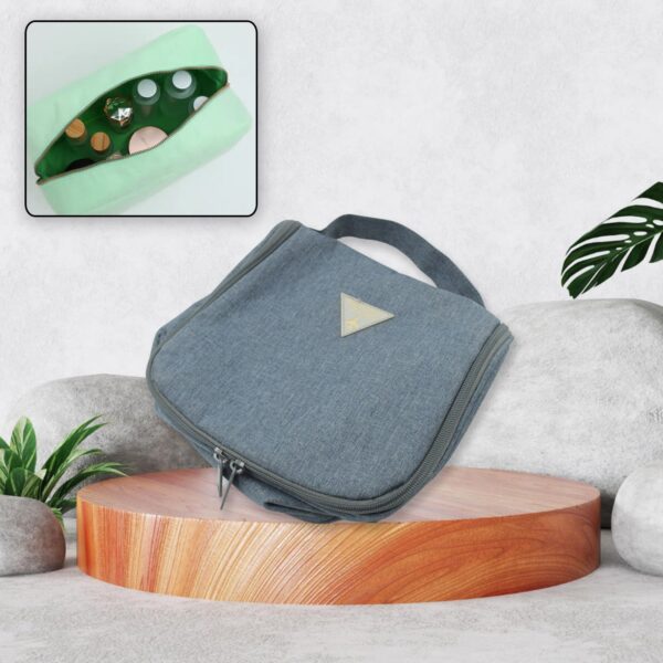 Travel Wash Bag Multi-Functional Waterproof Cosmetic Storage Bag Handheld Foldable Hook Cosmetic Bag with Zipper Closure Handbag Portable Classification Bags(1 Pc Mix Design) - Image 2
