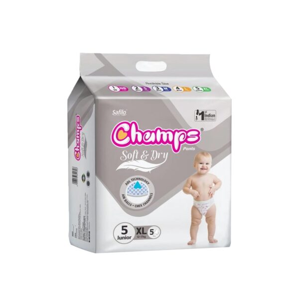 Baby Diaper High Absorbent Pant Diapers,  Champs Soft and Dry Baby Diaper Pants Xl  54 Pcs (Extra Large , XL54 Pieces) - Image 2