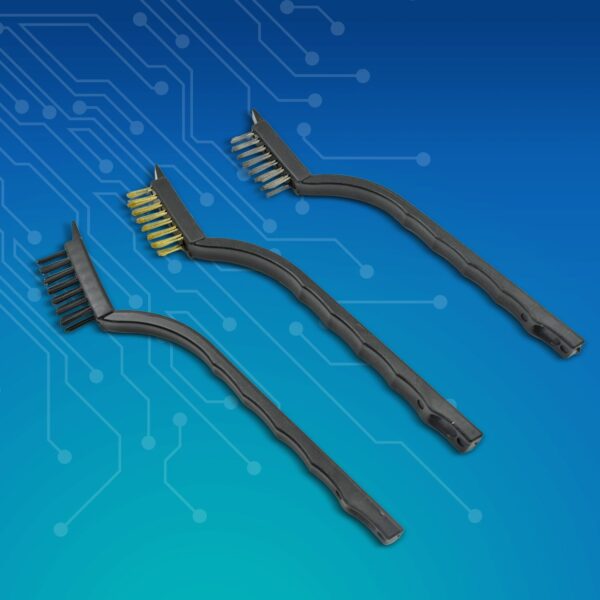 Mini Wire Brush Set Brass Nylon Stainless Steel Bristles Household Cleaning Brush for Gas Stove, Smoke Machine Tool Burner Tiles Tap Rust Removal Welding Slag Dirt & Paint Scrubbing (3 Pcs Set) - Image 3