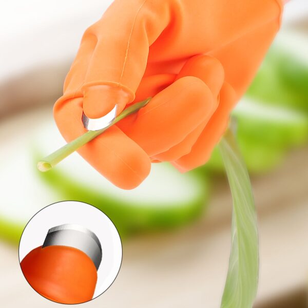 Gloves Silicone Thumb Knife Finger Protector Gears Cutting Vegetable Harvesting Knife Pinching Plant Blade Scissors Garden Gloves, Right-Handed Gloves (1Pc) - Image 3