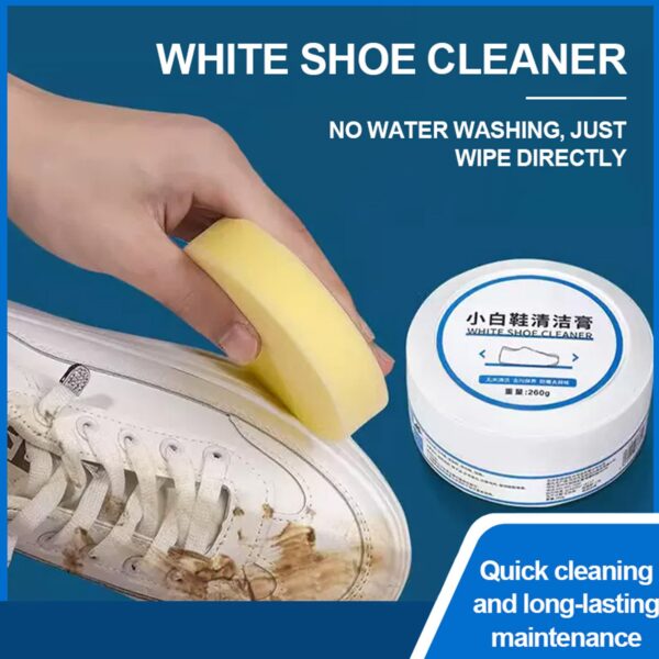 Stain Remover Cleansing Cream for Shoe Polish Sneaker Cleaning Kit Shoe Eraser Stain Remover White Rubber Sole Shoe Cleaner White Shoe Cleaning Cream Stain Remover (260 Gm) - Image 3