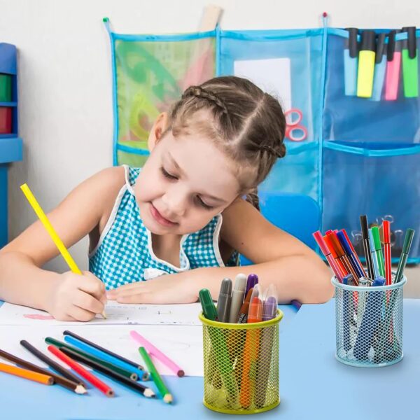 Metal Mesh Pen Holder for Desk (1 Pc): Pen Stand, Pencil Organizer, Stationery Storage - Image 4