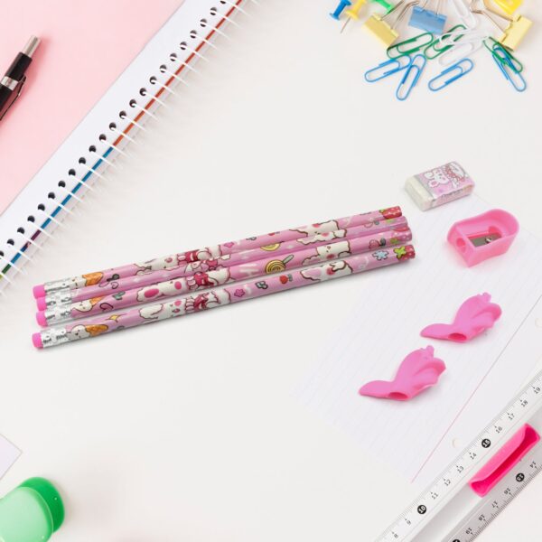 Kids' Stationery Kit: Wooden Pencils, Sharpener, Eraser, Diary (9 Pc Set) - Image 5