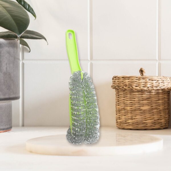 Wire Kitchen Washing Brush, Plastic Small Brush, Cleaning Brush, Bend Handle Pot Washing Brush (2 Pc) - Image 6