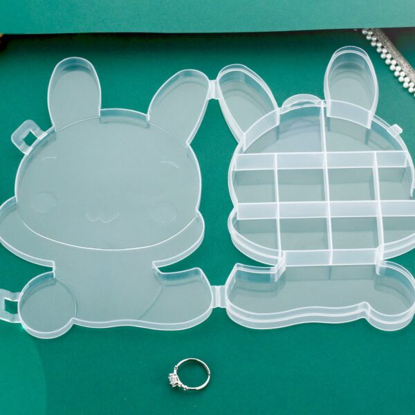 Transparent Cartoon Bear Clear Plastic Storage Box Jewelry Organizer Holder Cabinets For Small objects (1 Pc Mix Color) - Image 9