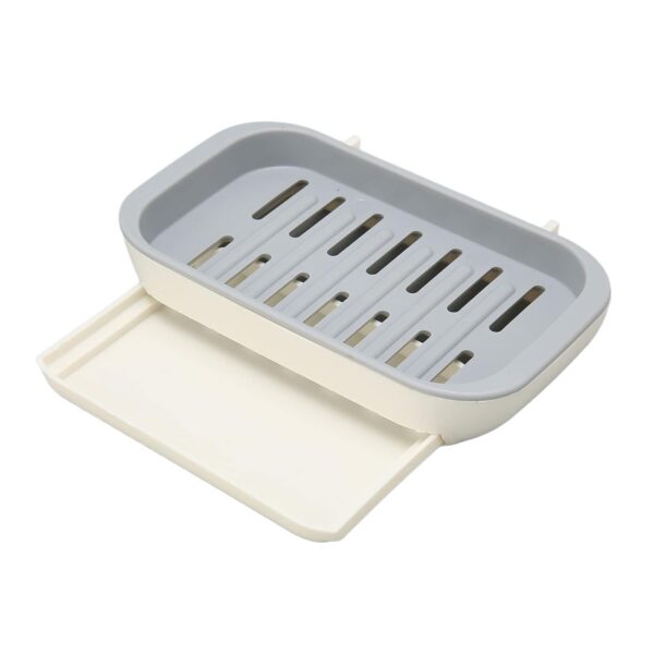 Bathroom Soap Holder, Soap Dish Container, Soap Case for Water Draining, Soap Holder Tray with Adhesive Sticker - Image 4