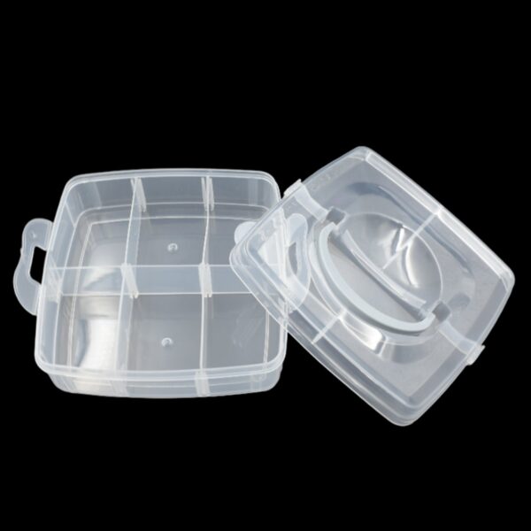 Versatile 18-Grid 3-Layer Transparent Plastic Organizer Box with Adjustable Dividers for Jewelry & Fishing Hooks - Image 5