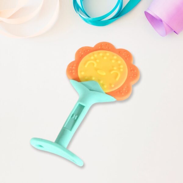 Baby Silicone Teether, Fruit Teether for Toddlers,100% Food Grade Silicone Teether, Non-Toxic & Latex Free Suitable for Kids Above 3 Months Sunflower, Moon Shape(1 Pc) - Image 3
