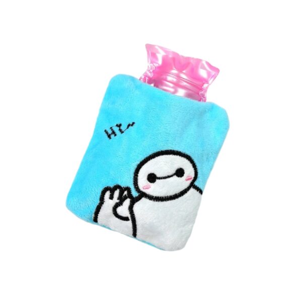 Blue Baymax Small Hot Water Bag with Cover for Pain Relief - Image 6