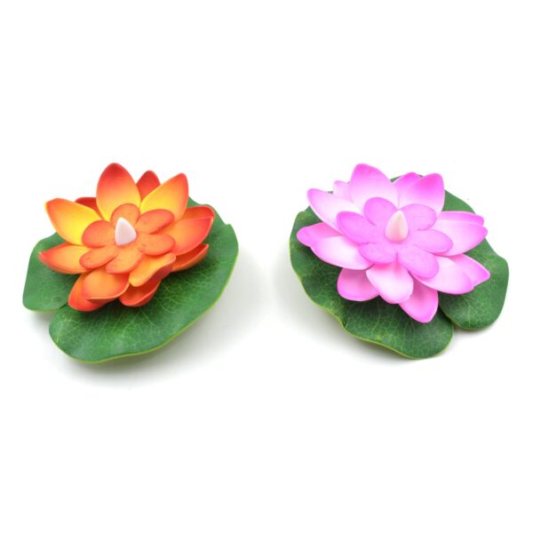 Smokeless LED Lotus Candles (2 Pc): Indoor/Outdoor Décor - Image 4