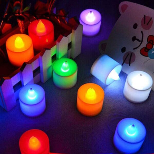 Multicolor LED Tealights Candles (24 Pack): Festive Decorations - Image 3