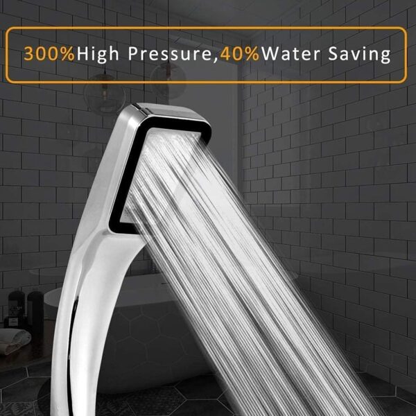 High Pressure Shower Head,Wenini 300 Holes Handheld Showerhead Powerful Boosting Spray Bath Water Saving For Bathroom (1 Pc) - Image 3