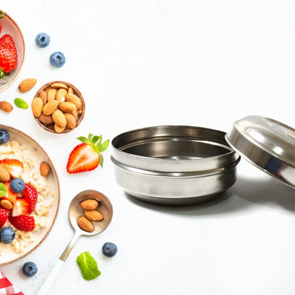 Multi-Purpose Stainless Steel Round Shape Tiffin Box - Small Gift For Baby Girl And Baby Boy For Office, School / Tuition / Picnic (big) - Image 6