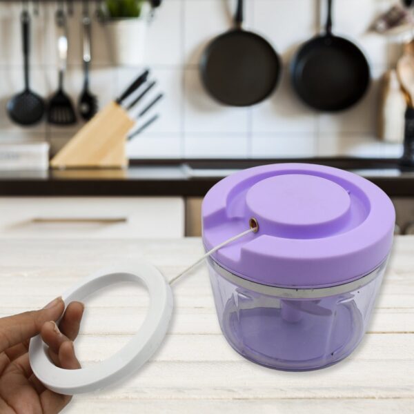 Miracle Ring Chopper, Quick Handy Chopper, Vegetable and Fruit Chopper With Lid | Chop in 10 Seconds | Mini Portable Food Processor for Kitchen with 3 Blades for Effortless Chopping of Onion, Veggies - Image 3