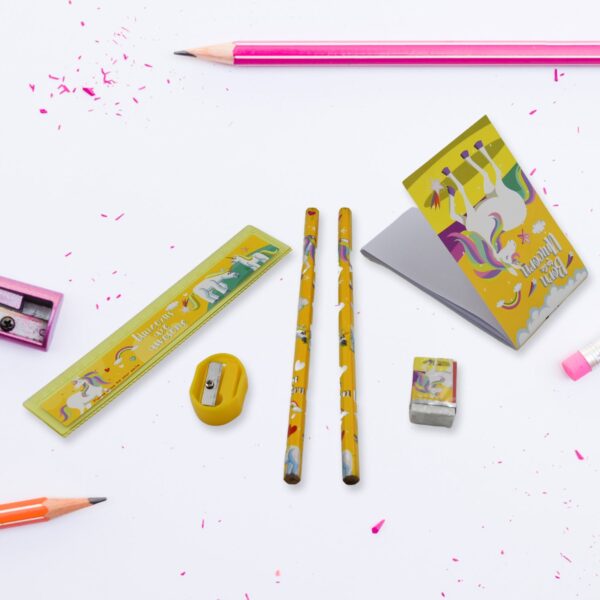 6 PC SET STATIONARY SET INCLUDING PENCIL RULER RUBBER PENCIL SHARPENER  SCHOOL, OFFICE PRODUCT GIFT - Image 6