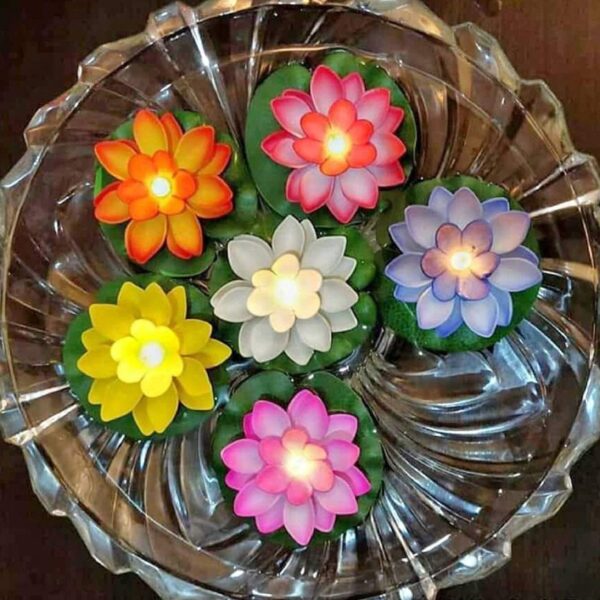Smokeless LED Lotus Candles (2 Pc): Indoor/Outdoor Décor - Image 7