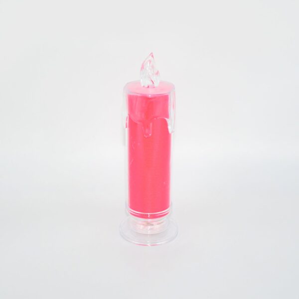 Red LED Flameless Candles Battery Operated Pillar Candles Flickering Realistic Decorative Lamp Votive Transparent Flameless Ornament Tea Party Decorations for Hotel, Scene,Home Decor, Restaurant, Diwali Decoration Candle Crystal Lamp (1 Pc) - Image 4