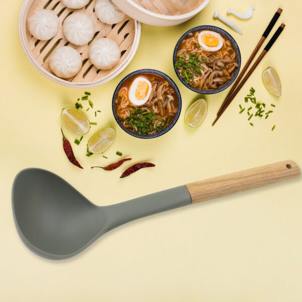 Plastic Kitchen Accessories Skimmer, Spatula Spoon & Soup Spoon Heat Resistant  Non Stick Spoons Kitchen Cookware Items Heat Resistant Plastic Kitchen Utensils for Cooking, BPA FREE Gadgets for Non-Stick Cookware (1 Pc ) - Image 4