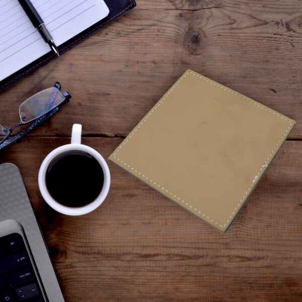 Square Tea Coaster - Dining Table Decor Accessories - Coaster for Dining Table for Hot Pots Coasters for Cups Durable and Long-Lasting, Leather Coffee Table for Home or Office Use (4 pc) - Image 5