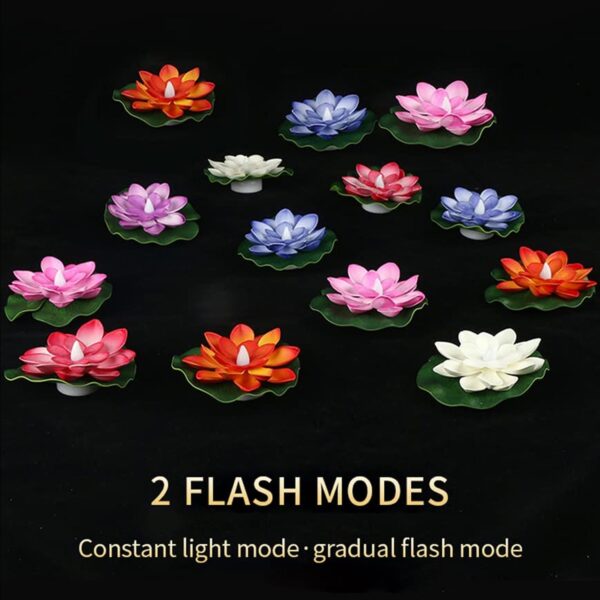 Smokeless LED Lotus Candles (2 Pc): Indoor/Outdoor Décor - Image 5