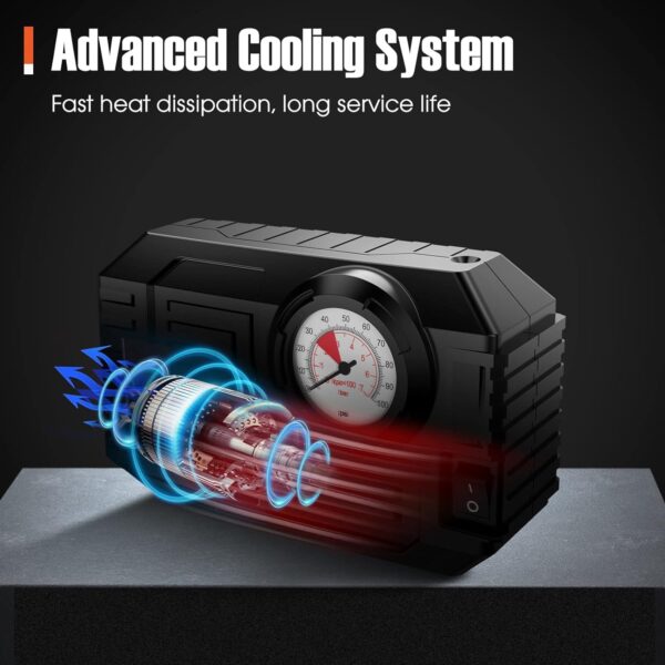 Tire Inflator Portable Air Compressor 12V Small Air Pump for Car Tires Bicycle Balloons, Cars, Bike, Bicycles and Other Inflatables with LED Light (12V) - Image 6