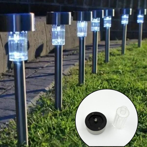 Solar Panel Led Spike Spot Light Landscape Garden Yard Path Lawn Outdors Solar Lamps, Waterproof Outdoor Decorative Landscape Lights for Garden, Patio, Yard, Walkway (2 Pc Set) - Image 5