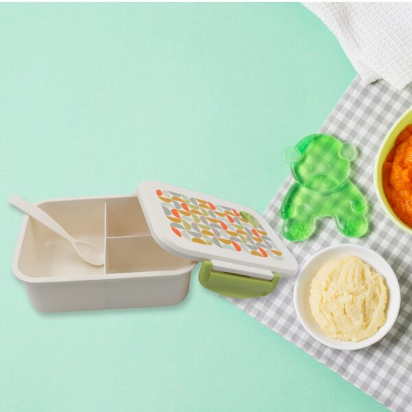 Lunch Box 3 Compartment With Leak Proof Lunch Box & 1 spoon, For School & Office Use - Image 6