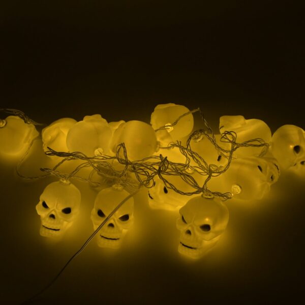 Halloween Decoration Outdoor Indoor Skeleton Head Skulls String Light Set Blow Mold, Decoration Lights Fairy Lights Led Garlands Halloween Decor Garland Decor Wreath Pumpkin - Image 4