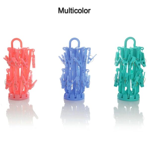 Plastic Foldable Underwear Hanging Dryer Clothes Clips Hanger Drying Rack, Clothes Hangers with 16 Clips, Clip Hanger Drip Hanger for Drying Underwear, Baby Clothes, Socks, Bras, Towel, Cloth Diapers, Gloves - Image 3