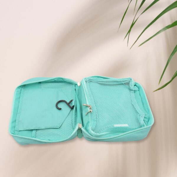 Travel Wash Bag Multi-Functional Waterproof Cosmetic Storage Bag Handheld Foldable Hook Cosmetic Bag with Zipper Closure Handbag Portable Classification Bags(1 Pc Mix Design) - Image 18