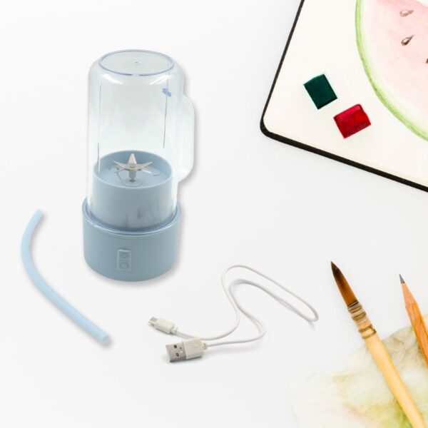 2 In1 Portable Crusher Juicer With Handle & Straw for Smoothie Sipper USB Rechargeable (340 ml) 6 Stainless Steel Blades Compact Juicer Mixer, Juicer Portable Fresh Juice Blender Portable Electric Juicer ( 340 ML ) - Image 6