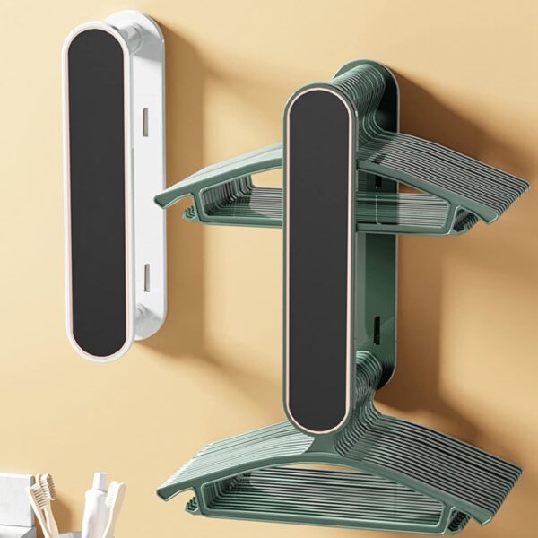 Hanger Organizer Stacker, Wall Mounted Stretchable Clothes Hanger Holder Organizer, Wall Mount Clothes Rack Organizer for Washing Machine, Hanger Storage Rack - Image 2