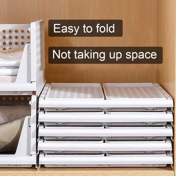 Clothes Organizer 4 layer Drawer for Wardrobe Cupboard Organizer for Clothes Foldable and Stackable Closet Organizer Drawer Organizer for Clothes Multi Purpose Plastic Drawer - Image 3