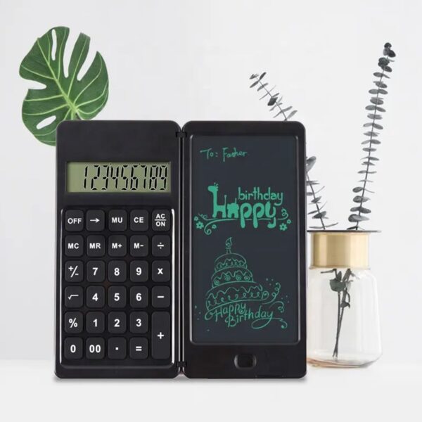 Foldable Calculator With 6 Inch LCD Tablet Digital Drawing Pad Stylus Pen Erase Button Lock Function Smart Calculator   -01 - Image 3