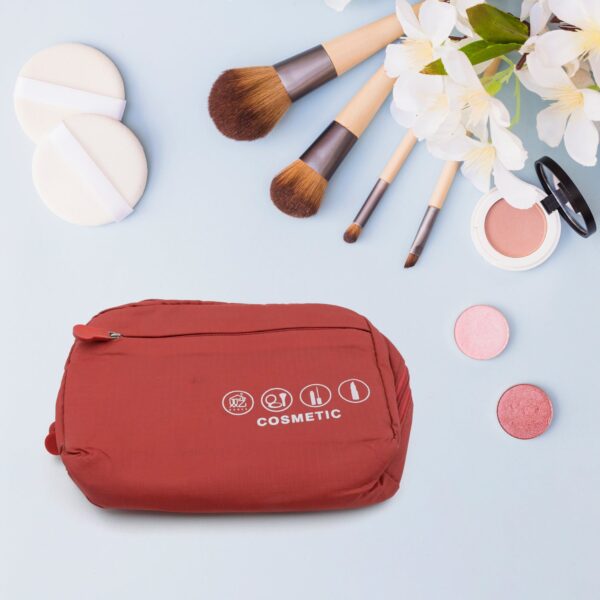 Travel Wash Bag Multi-Functional Waterproof Cosmetic Storage Bag Handheld Foldable Hook Cosmetic Bag with Zipper Closure Handbag Portable Classification Bags(1 Pc Mix Design) - Image 17