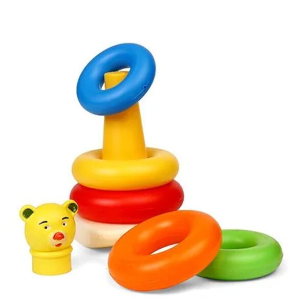 Plastic Baby Kids Teddy Stacking Ring Jumbo Stack Up Educational Toy 5pc - Image 4