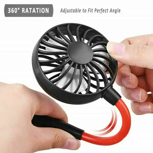 Hand Free Personal Fan - Portable USB Battery Rechargeable With Battery Comaprtment Mini Fan - Headphone Design Wearable Neckband Fan Necklance Fan Cooler Fan for Home, Sport, Camping, Beach, Travel, Office (Battery Not Included) - Image 6