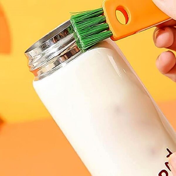 3 in 1 Multifunctional Cleaning Brush Mini Glass Cover Cleaning Brush Bottle Cleaning Brush Set Cup Cleaner Brush Bottle Cap Detail Brush for Bottle Cup Cover Lid Home Kitchen Washing Tool (1 Pc) - Image 7
