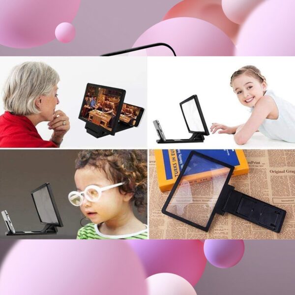 3D Phone Screen Magnifier Video Screen Amplifier Expander Holder Bracket for Mobile Phone Screen Zoom Display (1 Pc) - Image 3