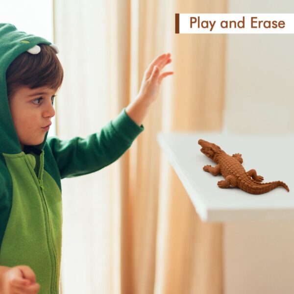 CROCODILE SHAPED ERASERS ANIMAL ERASERS FOR KIDS, CROCODILE ERASERS 3D ERASER, MINI ERASER TOYS, DESK PETS FOR STUDENTS CLASSROOM PRIZES CLASS REWARDS PARTY FAVORS - Image 5