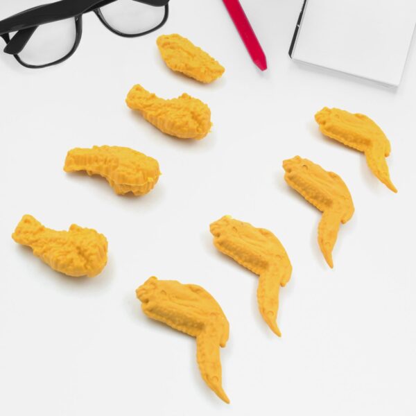 Cute Erasers, Pencil Eraser, Chicken Wings Chicken Legs Eraser Student School Supplies Gifts Chicken Rubber Drawing Small Eraser Office Accessory Fun Back to School Supplies Gifts Party Favor for Kids Adults Students (8 Pcs Set) - Image 6